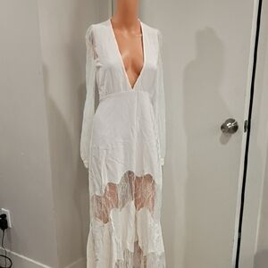 Stone Cold Fox White Lace Maxi Dress